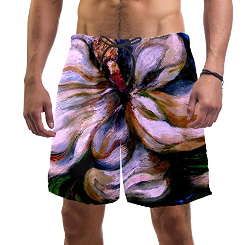 Maillots de bain pour hommes JDEZ : short de plage imprimé magnolia séchage rapide