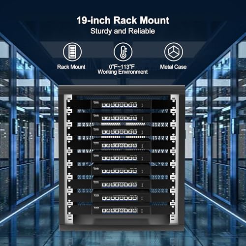 Image of 8 Port 5G Ethernet Switch, 5Gbe-RJ45 Port Network Switch Unmanaged Support 100M /1000M /2.5G /5G, 5G Base-T Ports Switch Auto-Negotiation, Plug & Play, 80Gbps Switching Capacity, Desktop /Rack Mount