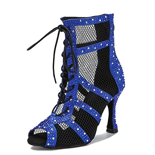 Chaussures en maille pour la danse et fête femme style Peep Toe à lacets