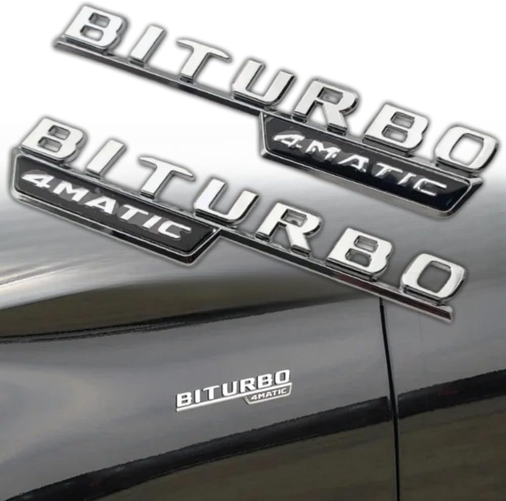 3D Car 4MATIC Logo ABS Letter Emblem Decal for Mercedes Benz Side Fender Rear Trunk Emblem Badge Chrome Decal Sticker (Silver)