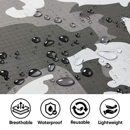 Image of PTEROMY Hooded Rain Poncho for Adult, Waterproof Lightweight Unisex Raincoat for Hiking Camping Emergency