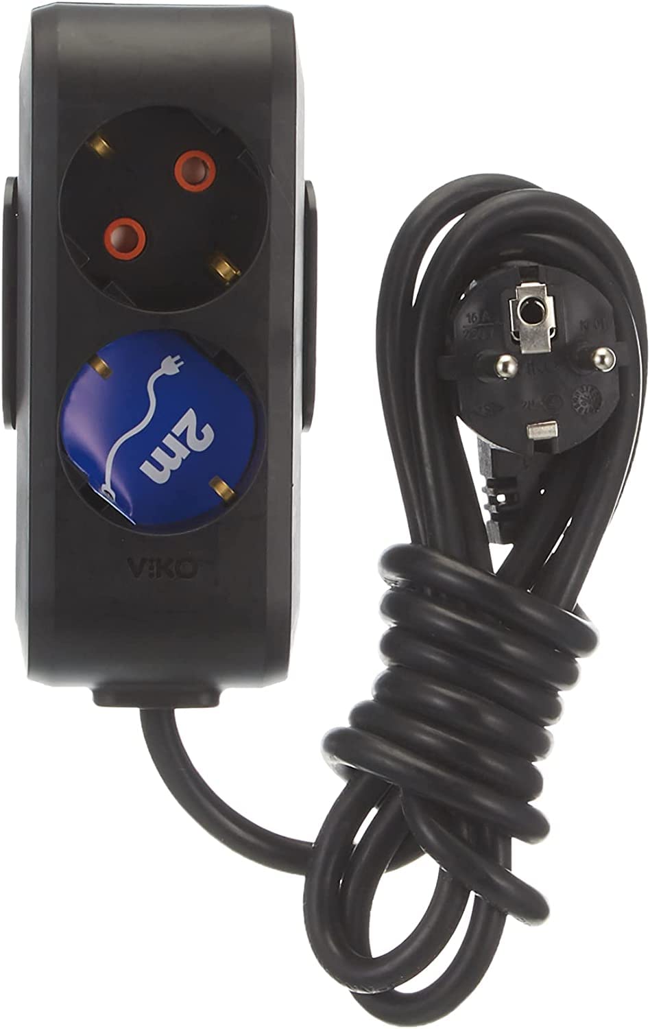 Viko Multi-Let Siyah İkili Priz Top Kablolu Çocuk Korumalı 2 Mt