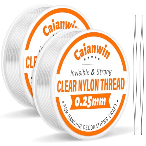 Caianwin 200m Nylonschnur 0.25mm Klarer Nylonfaden Unsichtbare...