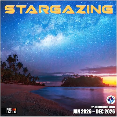 RED EMBER Stargazing 2026 Wall Calendar 12 Month | 12' x 24' Open | Thick & Sturdy Paper | Holiday Gift | Space Calendar 2026