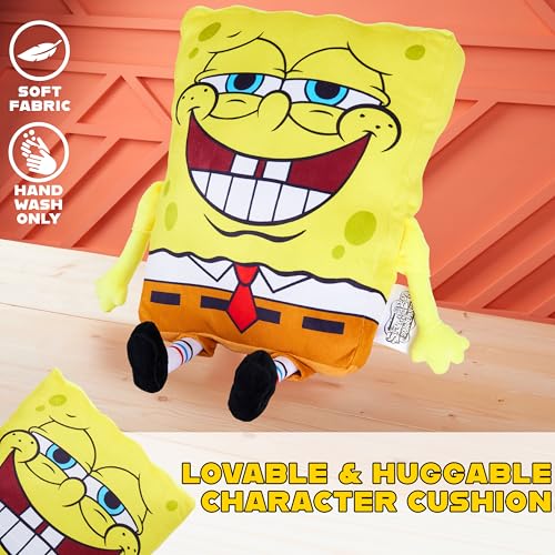 Image of Get Trend Spongebob Squarepants Plush Cushion Pillow, Soft Plush Throw Pillow Cute Fluffy Cushion Bedroom Decor, Gifts for Teens, Women (Yellow Spongebob, L13.8 x W11)