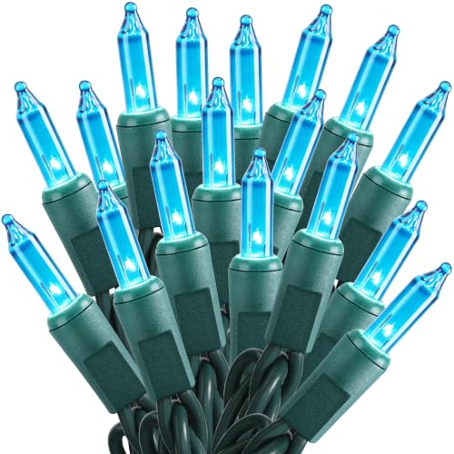 ODEETRONIC Teal Christmas Lights Outdoor, 21.63 ft...