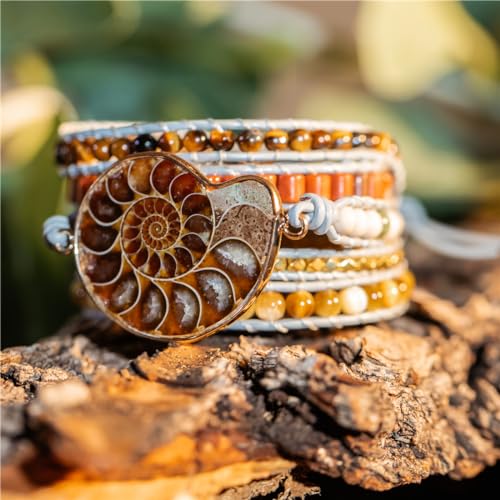 Image of YGLINE Boho Handmade Wrap Leather Tube Crystal Stone Bracelet for Women