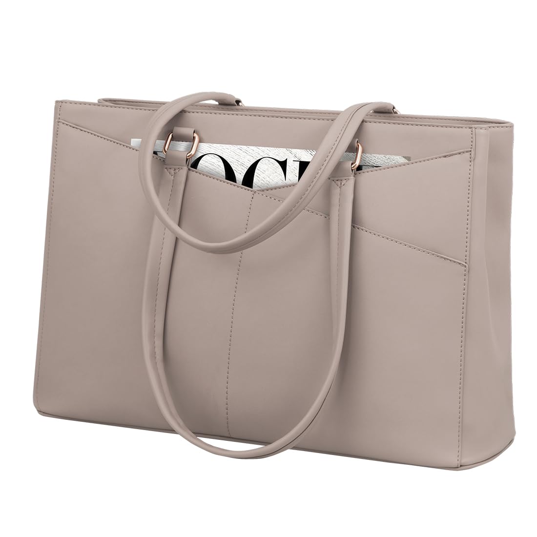LOVEVOOK Laptop Handtasche Damen, Laptoptasche 15,6 Zoll Mittelgroß Arbeitstasche Lehrertasche Shopper Tasche, Aktentasche Tote Bag Handbags for Women, Business Notebook Tasche für Büro, Retro Braun