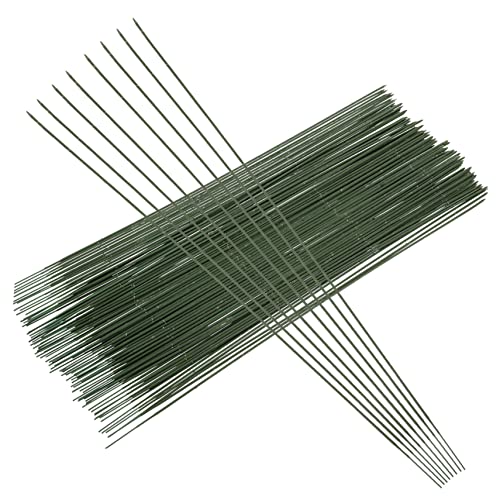 BELLIFFY Fake Green Flower Stalks 100pcs Sticks for Artificial Flowers DIY Floral Rods Wedding Bouquet Supplies
