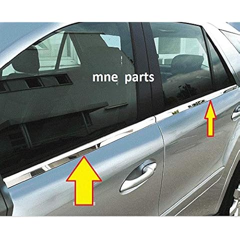 mne parts Mercedes W164 2005-2011 4 pcs Chrome Windows Trim Cover stainless steel Cover