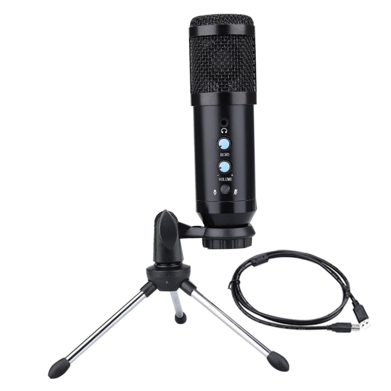 Operitacx Microphone à Condensateur USB de Table, Ensemble 1 Set, Métal