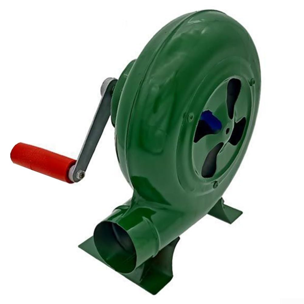 Soffietto manuale a manovella, ventilatore ad aria in ferro, per barbecue, accendifuoco, carbone di avviamento, pompa ad aria per falò, pompa ad aria per cucinare all'aperto, camino portatile (150 W)