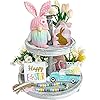Easter decorations 5pcs easter gnome tiered tray decor 3 glitter easter wood signs truck full of eggs easter bunny gnome plush spring easter bead garlandrustic farmhouse spring easter decor  urban country home decor