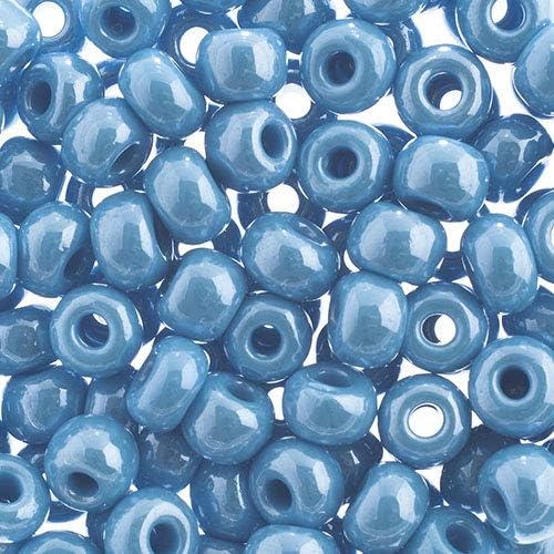 John Bead Czech Glass Seed Beads 32/0 (8mm) Opaque Light Blue Sfinx 250Grams Beads for DIY Arts Crafts Jewelry Bracelets Necklaces Earrings Making