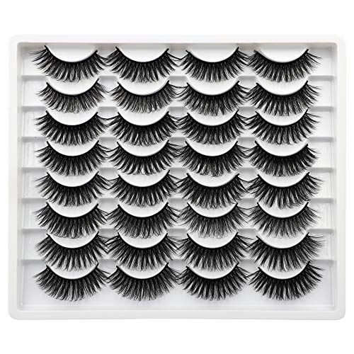 JIMIRE 16 Pairs False Eyelashes Natural Fluffy Fake Lashes 3D Volume Faux Mink Lashes Pack