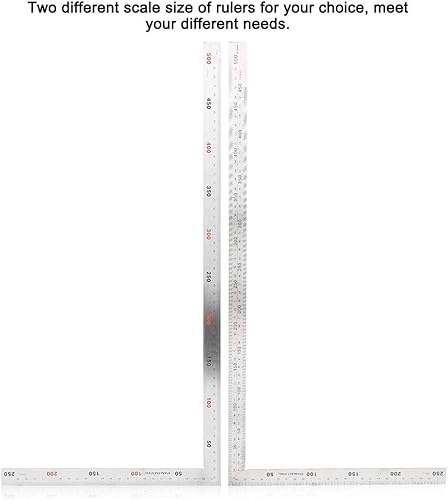 Miniatura 3 de Cuadrado de carpintero, regla cuadrada en forma de L, herramienta de medición de madera para ingenieros, carpintería, regla de ángulo recto de 90
