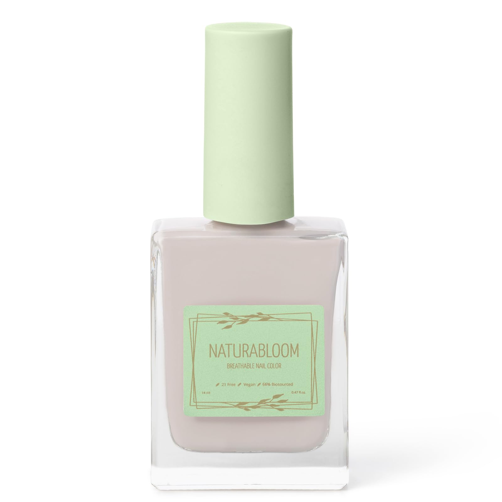 Breathable Nail Polish - Moon Dust, 21 Free, Vegan, Natural, Water Permeable Nude Nail Polish, Non-Chip, Quick Dry, Long Lasting Natural Nail Varnish, Strengthens & Nourishes Nails