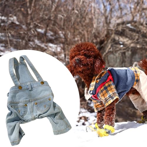 Overol de mezclilla para perro XS miniatura 7