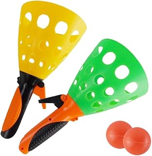 Toyvian Balls Start Play Toy Pop Ball Games with Catching Baskets Balls Outdoor Indoor Games Activities for Children