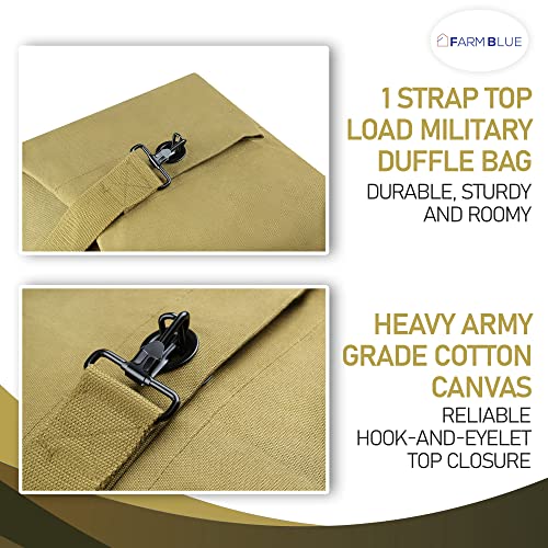 Farm Blue Top Load Duffle Bag - XX Large Military Duffel- Heavy Grade Cotton Canvas Army Laundry Bag - Men Women & Students- Top Loading Tactical Gear Sack - 30" x 50" (OD Green-XXL)3