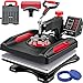 Produktbild VEVOR Transferpresse 5 in 1 Heat Press Maschine 38x38cm T-Shirt Druckmaschine 1000W Hitzepresse Textilpresse Schwarz Wärmepresse 360 Grad Wegschwenkbar mit Digitaler LED-Temperatur- & Zeitcontroller