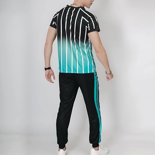 Miniatura 4 de Chándal casual para hombre, ropa deportiva, manga corta, camiseta y pantalones, conjunto corto de dos piezas