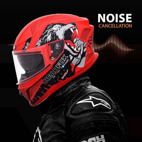 HEADFOX Store HEADFOX N2F Wolf Full Face Bluetooth Helmet for Bike - Image 7