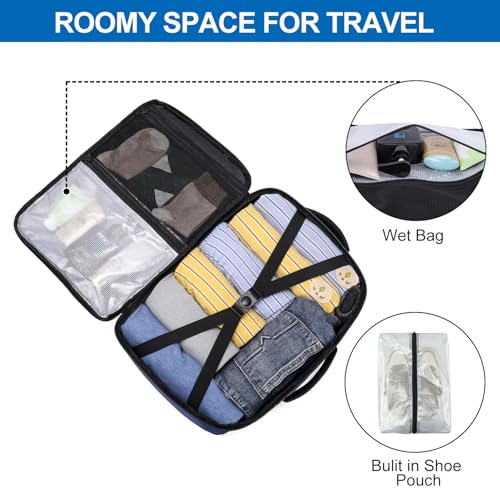 Image of Travel Backpack for Men,Carry On Backpack with Shoe Pouch, TSA 15.6 inch Laptop Back Pack Flight Approved, College Gym Bag Casual Daypack for Weekender Business Hiking,Bookbag Travel Essentials,Blue