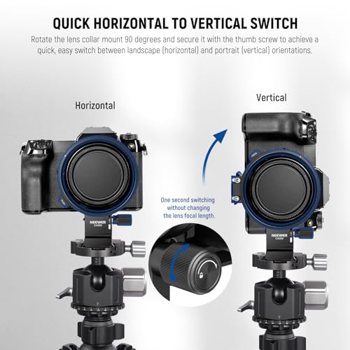 NEEWER Rotatable Collar Mount Plate for Fujifilm GFX100 II 100S 50S II, Fast Horizontal to Vertical Camera Tripod Lens Mount Ring Compatible with DJI RS 3/2 & Arca Quick Release System, CA059 - image 5
