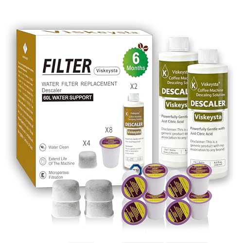 6-Month Keurig Maintenance Kit (2 Descalers 4 Filters 8 Pods)