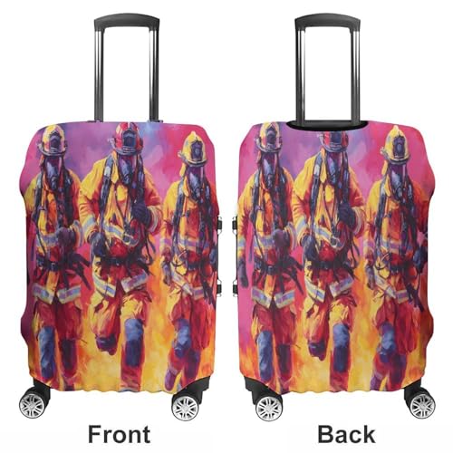 Firefighters USA Funny Travel Luggage Cover Baggage Suitcase Cover Protector Skins 19-32 Inch3