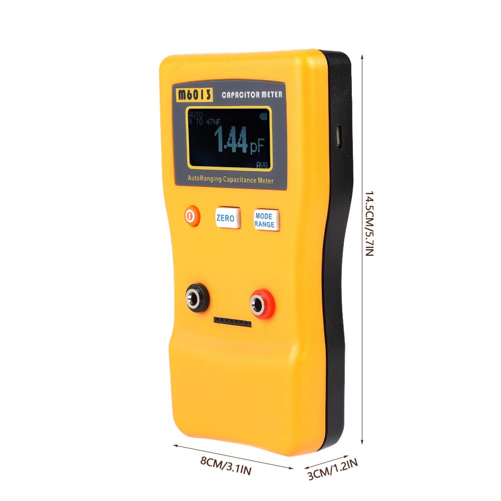 BuyWeek Misuratore di Capacità Misuratore del Condensatore, M6013 Digitale ad Alta Precisione LCD per Misurare la Resistenza di Capacit