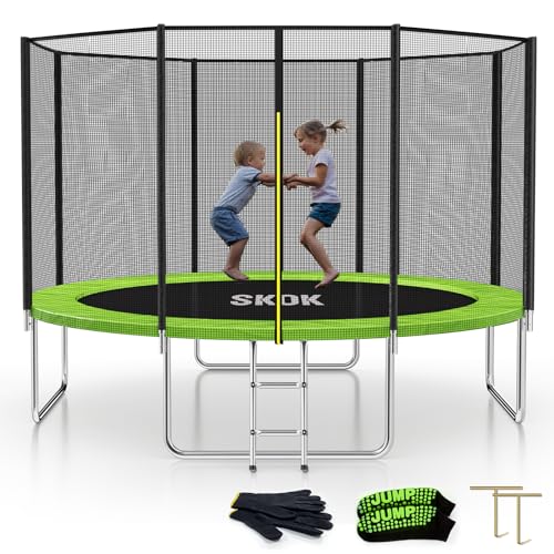 Image of SKOK Trampoline for Kids,400LBS Outdoor Trampoline with Net-ASTM Approved Trampoline for Children and Adults