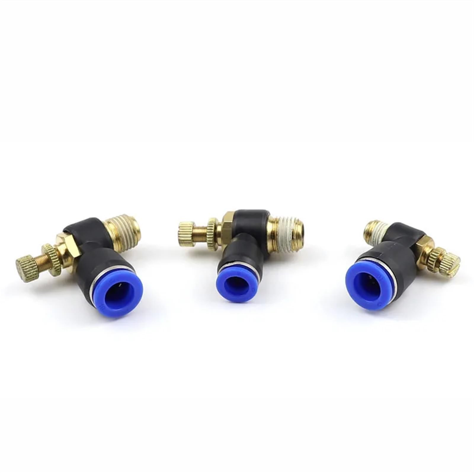 SL Pneumatischer L-Typ-Geschwindigkeitsdurchflussregler, 4–12 mm Außendurchmesser, Schlauchrohr, 1/8 Zoll, 1/4 Zoll, 3/8 Zoll, 1/2 Zoll Außengewinde, Gas-Luftstrom-Begrenzungsventil, Schnellmontage(SL