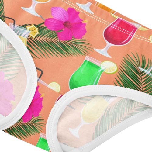 Girls' Underwear Summer Drinking Flowers Floral Orange Toddle Brief Panties 23030094