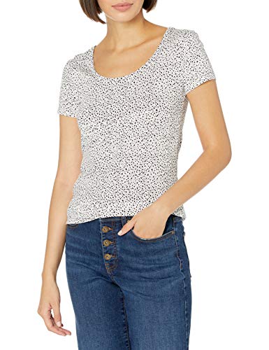 Amazon Brand - Daily Ritual Women's Jersey Short-Sleeve Scoop-Neck Longline T-Shirt, Speckle Print, Medium