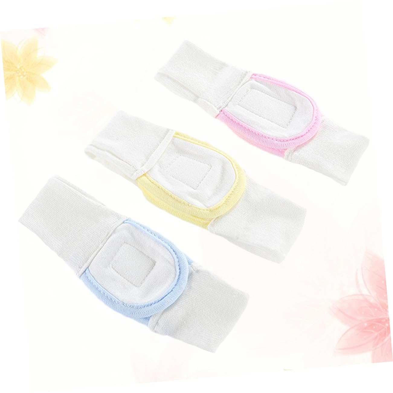 Gogogmee 2sets Cotton Reusable Diaper Fixing Tape Baby Diaper Strips Belts for Safety Nappy Fixing 3pcs*2