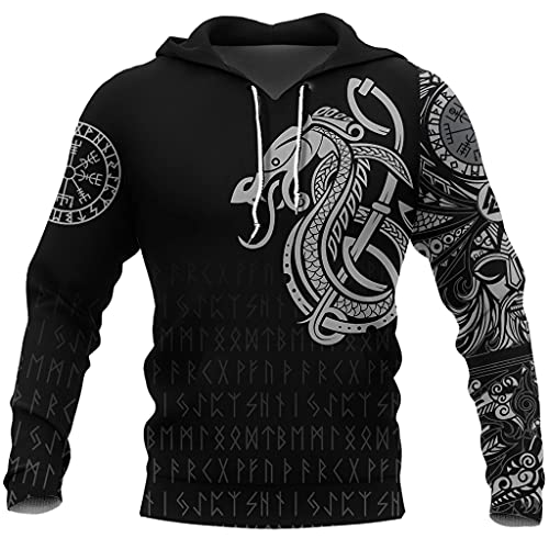 Sweat homme Viking dragon celtique pull mythologie nordique 3D