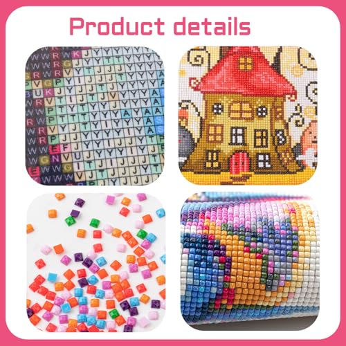 Image of AiYuanzsh 10 Pack 5D Square Diamond Painting Kits for Adults, Full Drill Square Diamond Art Kits Scenery, DIY Square Drill Painting Crafts