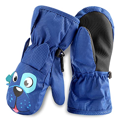 FAYHIJUN Fäustlinge Kinder Winter Handschuhe Skihandschuhe für 2-9 Jahre Mädchen Jungen Winterhandschuhe Wasserdicht Winddichte Skifahren Snowboard Reiten Laufen (Blue, S (1-3 Jahre alt))