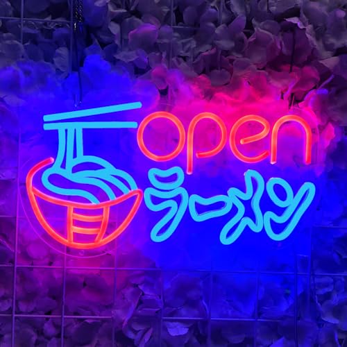Image of Open Ramen Neon Sign,Ramen Led Sign, Restaurant light Up Sign for Wall Art, Personalized Neon Sign, Opening Sign Size:15.7 * 8.5Inch,SIGNVIA