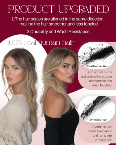 Image of Moresoo Sew in Hair Extensions, Highlights Brown with Blonde, 22 inch 140g