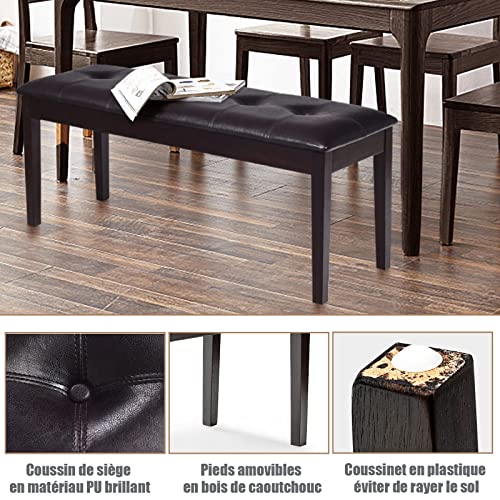 RELAX4LIFE Banquette Tabouret Piano en Bois 2 Places, Banquette Coussin en Cuir PU, Tabouret de Coiffeuse avec 4 Jambes en Caoutchouc, Gris/Brun (Style 3, Brun) - Les Beatles, Paul McCartney, John Lennon, RIngo Starr, George Harrison RELAX4LIFE Banquette Tabouret Piano en Bois 2 Places, Banquette Coussin en Cuir PU, Tabouret de Coiffeuse avec 4 Jambes en Caoutchouc, Gris/Brun (Style 3, Brun) – Image 6