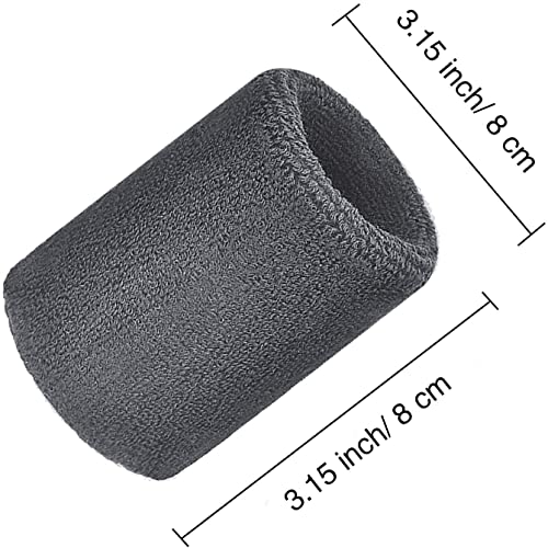 Foto von 12 Packung Sport Schweißbänder Wristbands Baumwolle Absorbierende Elastizität Handgelenkschutz Für Fußball, Basketball, Tennis, Gymnastik, Golf, Running, Gewichtheben, Fitness Leichtathletik