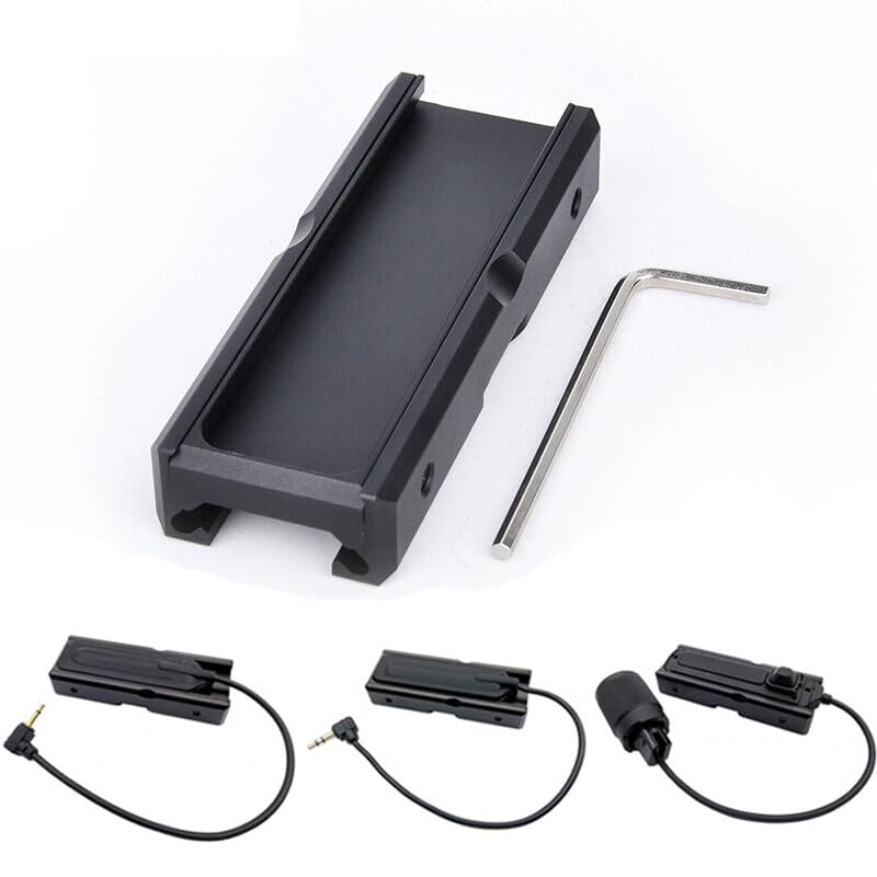 PEQ15 Box Red Green Blue Laser Wire Control Pressure Pad Switch Mount Slot CD Light Control System for Streamlight ProTac Flashlight Switch AR, Fit 20mm Picatinny Rail,Black