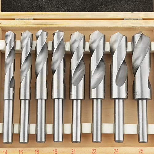 Set Professionale 8 Pezzi Punte HSS Acciaio Temprato, Ø 14-25 mm per Metallo e Legno, Ideale per Falegnami ed Elettricisti