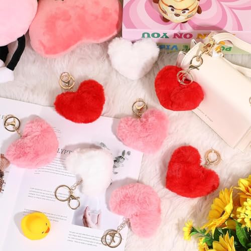 Image of Heart Plush Keychain Soft Toy | Mini Plush Keyring Bag Charm for Kids & Girls | Cute Keychein, Stuffed Animals, Gift Item, Funny Toys, Party Favors & Return Gifts