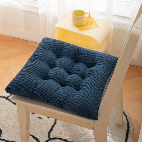Hixingo Lot de 2 Galette de Chaise, Grain de maïs Galette de Chaise, Couleurs Unies de Chaise D'intérieur Treillis, Lavable de Coussin Chaise, Extérieur...