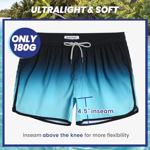 Image of maamgic Mens Boys Short 80s 90s Vintage Swim Trunks with Mesh Lining Quick Dry Swim Suits Board Shorts