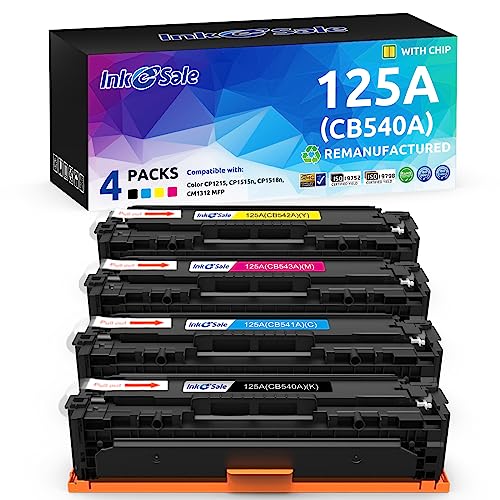 e Sale de Tinta compatibles CB540 A 125 A Cartucho de tóner para HP Color Laserjet CP1215 CP1518ni CP1515 N CM1312nfi CM1312 MFP, Color Negro 1 Pack